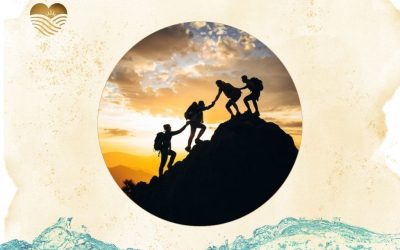 helping team up the mountain