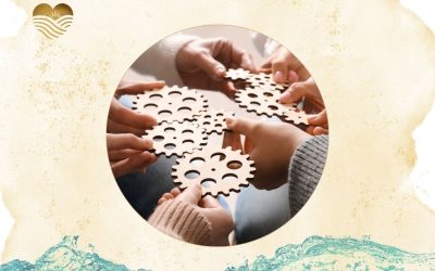 hands holding cogs that fit together